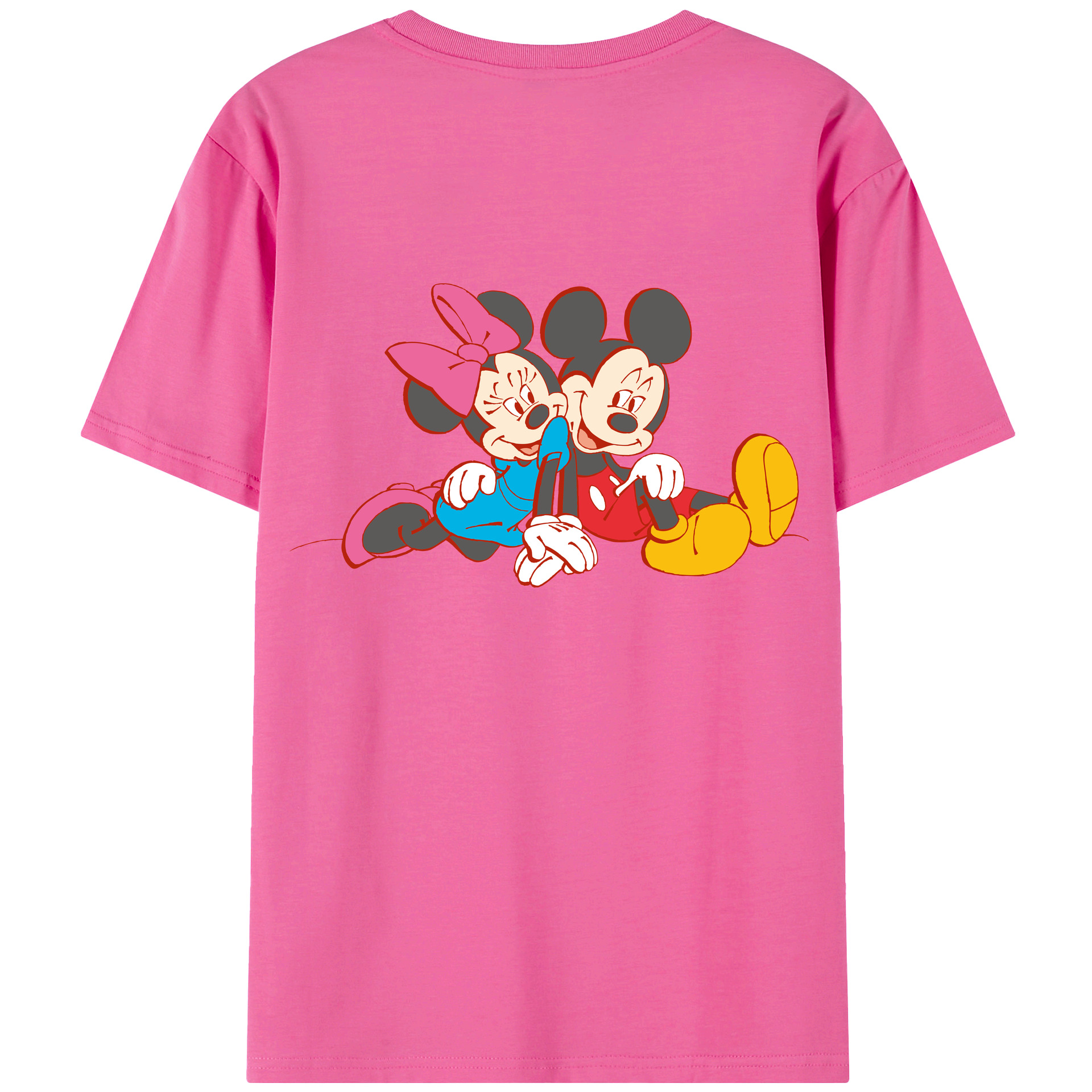 （画像用） ミッキーマウス Mickey Mouse レディース半袖Tシャツ(バックプリント)